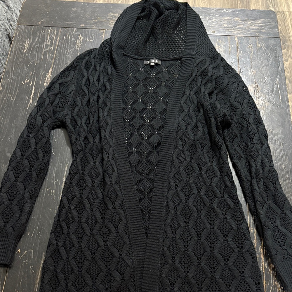 Elegant Black Knit Women's Cardigan